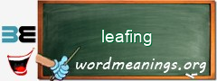 WordMeaning blackboard for leafing